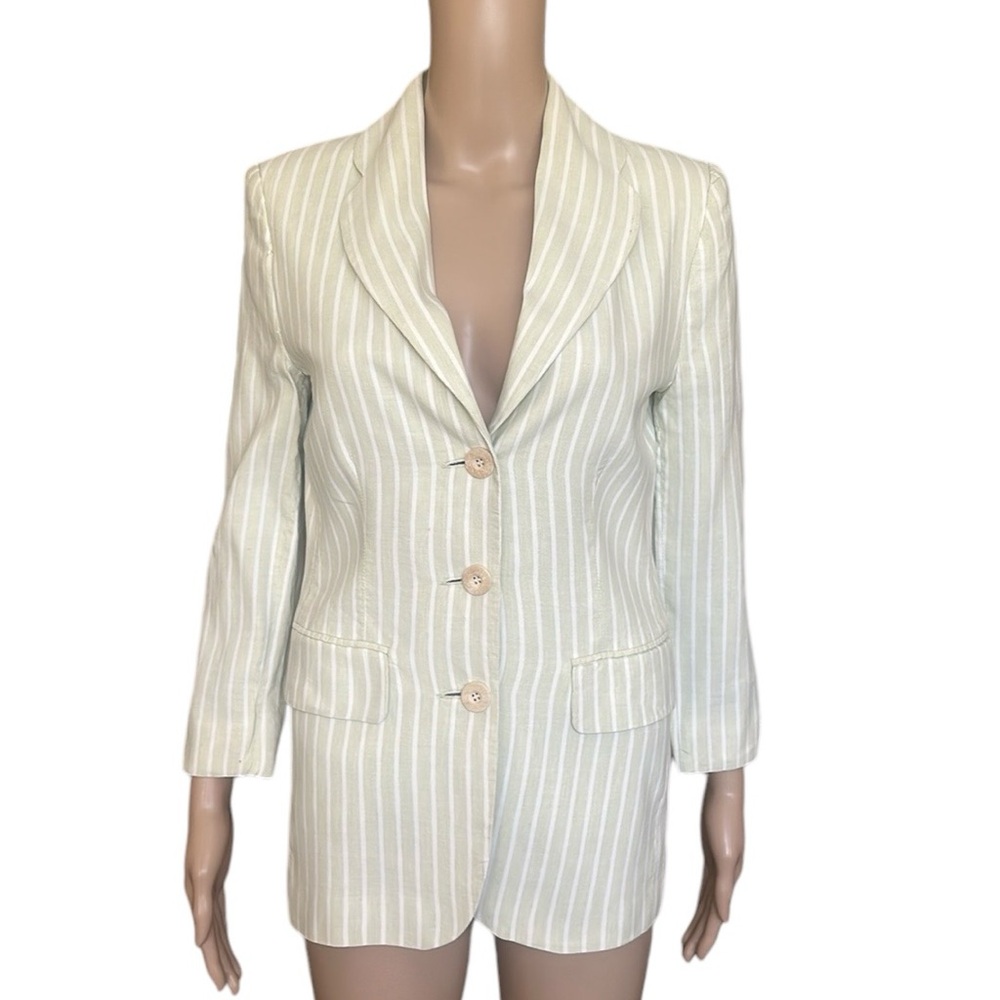 Byblos Striped Linen Blazer Jacket Size 40  XS/S